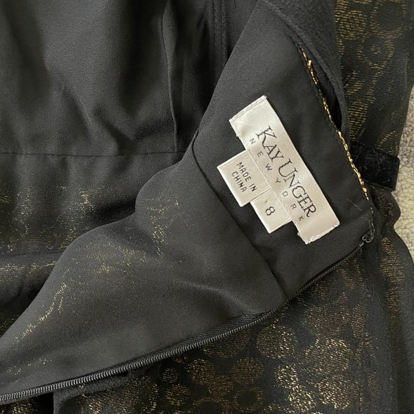 Kay Unger New York Black & Gold Cocktail Dress - Picture 7 of 9